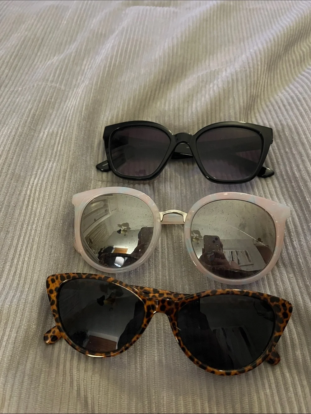 Black, Pink and Leopard Sunglasses Set - Stylish UV Shades